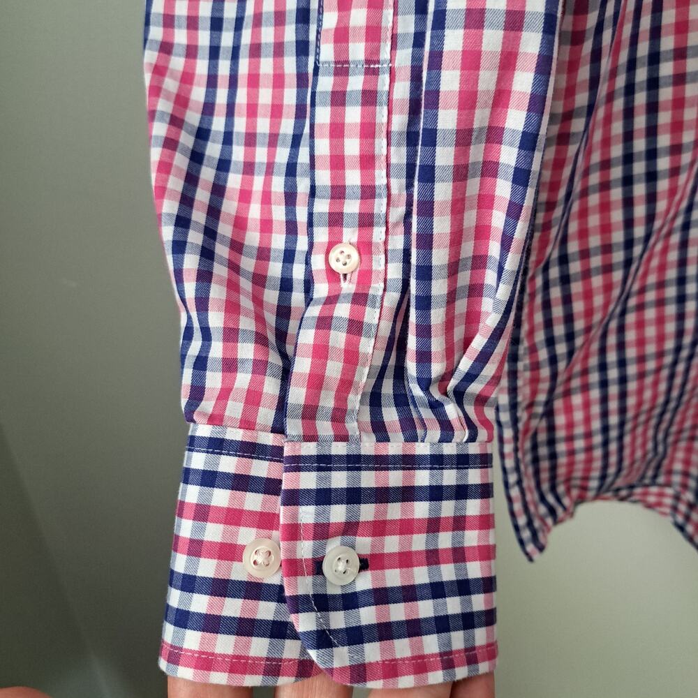 Izod Men's Quick Dry Regular Fit Long Sleeve Button Down Multicolor Plaid Shirt - Picture 3 of 6